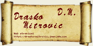 Draško Mitrović vizit kartica